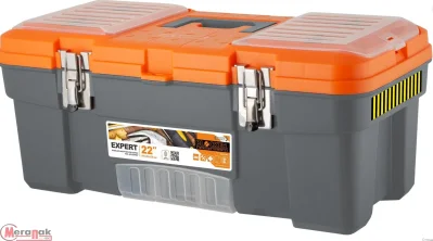 Ящик для инструментов Blocker Expert 22" с метал. замками серо-свинцовый/оранж. арт. BR3932СРСВЦОР Ящик для инструментов Blocker Expert 22" с метал. замками серо-свинцовый/оранж. арт. BR3932СРСВЦОР Серый - фото