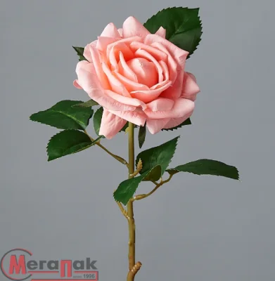 Цветок искусственный декоративный "Роза" 75*15см, 1шт, св.розовый  - фото