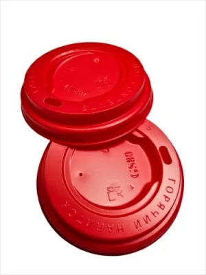 Крышка для стакана бумажного 250-300мл красная D80, 100 шт Красный - фото