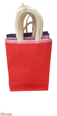 Пакет подарочный бумажный с ручками 18*23*10 Крафт, арт. L134 микс 5цвет Микс - фото