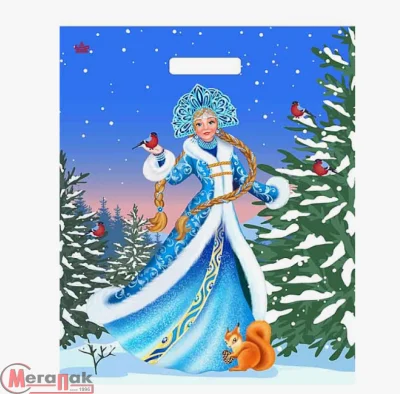 Сумка-пакет 38*47 "НОВЫЙ ГОД" прорубная ручка ламинированная 1/50 Разноцветный - фото