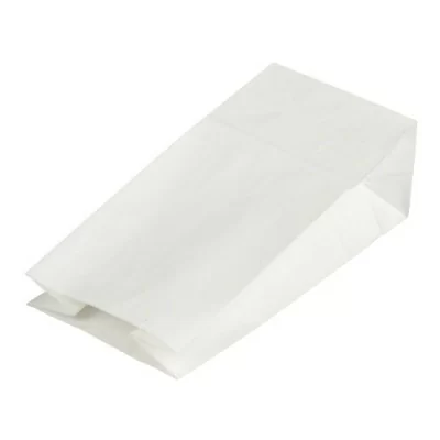 Пакет бумажный 120*80*250мм белый с дном, 100 шт Белый - фото
