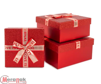 Коробка Роскошный подарок, Красный, 19*19*9,8 см, 1 шт Красный - фото