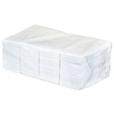 Салфетки бумажные 33*33см двухслойные белые 1/8 сложение, 200 шт Белый - фото