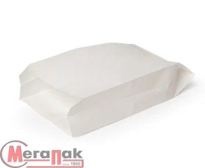 Пакет бумажный (140*60*250) белая бумага 1/50 Белый - фото