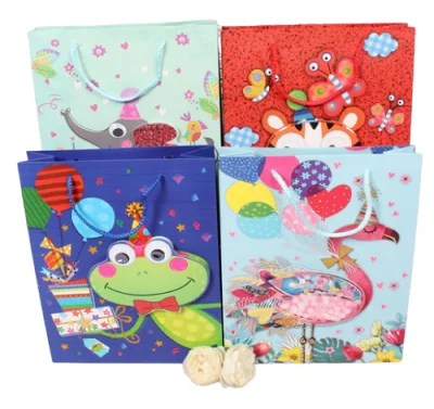 Пакет подарочный бумажный с ручками 31*42*8, арт. L613.D338 Люкс детский Разноцветный - фото