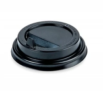 Крышка для стакана бумажного 350-450мл черная с отрывающимся питейником D90, 50 шт Черный - фото