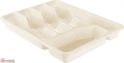 Лоток для столовых приборов Plast Team 330х260х43 мм молочный туман, арт. PT156010048 Молочный - фото