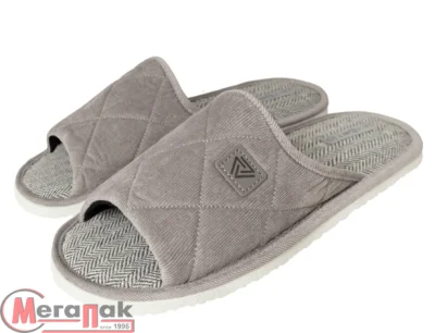 Туфли домашние мужские открытые J2023-01 (светло-серый, 42 (QR)) Серый - фото