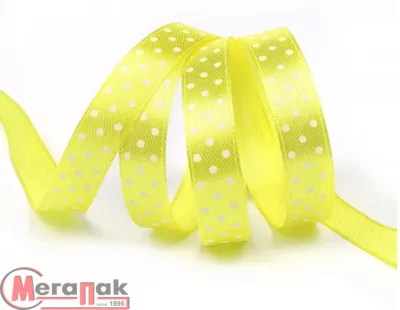 Лента атласная Ideal LDAG123014 Горошек 12мм цв.желтый 3м Желтый - фото