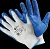 ПАРА Перчатки полиэстер, синие нитрилов.покрытие "Антискользящие" 10(XL) KPSN0101, KPSN091 Синий - фото