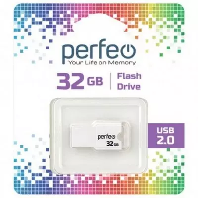 Карта памяти Perfeo USB 32GB M01 White PF-M01W032  - фото