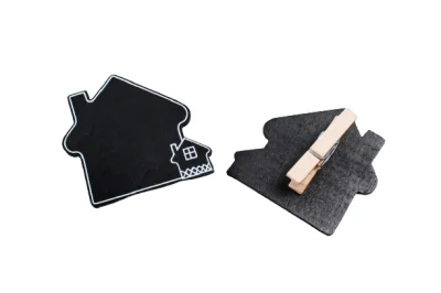 Прищепка табличка домик 6*5,5 см (4шт в уп) 9DY7007 9868 (29961-2) Черный - фото