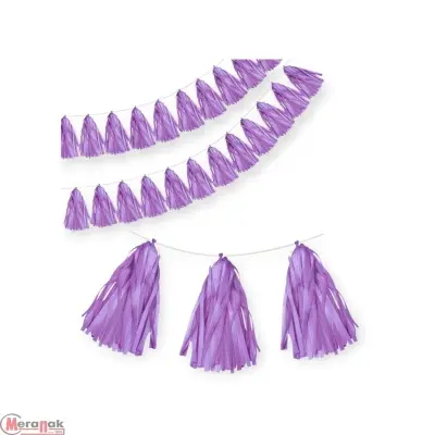 Гирлянда Тассел, Сиреневый, 35*12 см, 12 листов. Сиреневый - фото