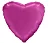 Шар фольга(2) (19''/48 см) Сердце, Мистик, Гранат, Сатин, 1 шт.  - фото
