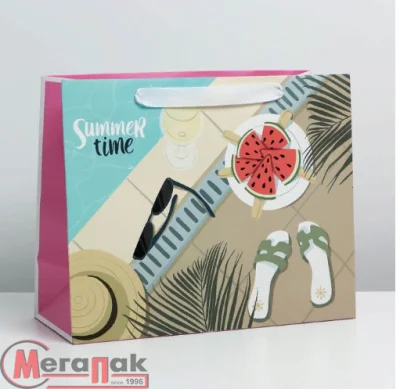 Пакет ламинированный с пласт окном «Летние истории»,32,5×26,5×13,5см 7183833 Дарите счастье (25)  - фото