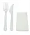 Набор одноразовый столовых приборов прозрачный ( вилка прозр ,нож прозр, салфетка) Прозрачный - фото