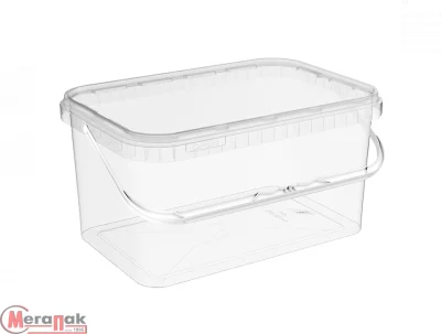 Комплект Ведро 5,8л прямоуг. прозрач + Крышка д/ведра 5,8л прямоуг. (293*198) Прозрачный - фото
