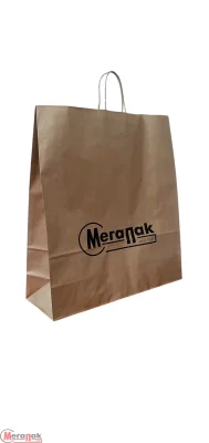 Пакет бум. корич. с круч. ручками 440*150*480 с лог. Мегапак, шт (200) Коричневый - фото