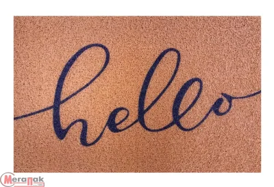 Коврик придверный Dekorelle LAPSHA 127 Hello, 40X60см, 120127 (коричневый) Коричневый - фото