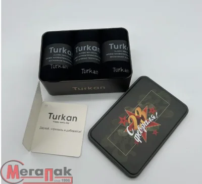 Набор подарочный Носки мужские Turkan в металл. банке ассорти, классичкие, М23Р  - фото