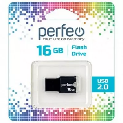 Карта памяти Perfeo USB 16GB M01 Black PF-M01B016  - фото