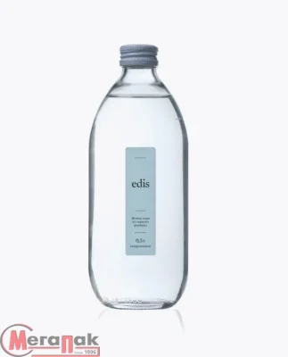 Вода питьевая ЭДИС газированная, бутылка 0,5 л стекло, арт. 04-А/12 Прозрачный - фото