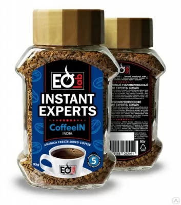 Кофе растворимый Instant Experts 01 CoffeeIN India в стеклянной банке, 95 грамм  - фото