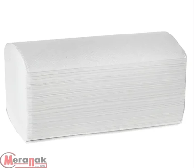 Полотенца бум. V слож. 23*22см, 1-сл, 200л, целлюлоза, арт. V-1-200 Белый - фото