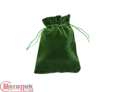 Мешки бархатные зеленые 20*30  № 5 Зеленый - фото