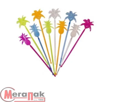 Мешалка д/коктейля 23,5 см"Тропикана"1/7 (100) Микс - фото