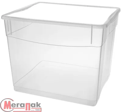 Ящик "Кристалл" универсальный с крышкой 34л 400*335*315 мм, арт. 431281501 Прозрачный - фото