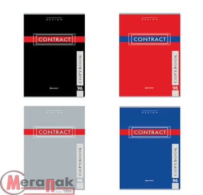 Тетрадь А4 96л. BRAUBERG скоба, клетка, обложка картон,CONTRACT . 400521  - фото