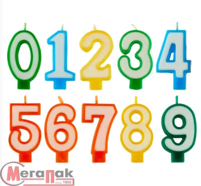 Свеча "Цифра 9"/32 два цвета арт. С-00-98  - фото