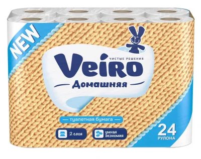 Туалетная бумага Вейро Домашняя 2сл 24рул, целлюлоза, арт. 1С224  - фото