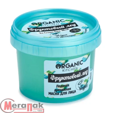 Маска для лица "Ледяная дренажная. Фруктовый лед" Organic Kitchen, 100 мл Маска для лица "Ледяная дренажная. Фруктовый лед" Organic Kitchen, 100 мл  - фото