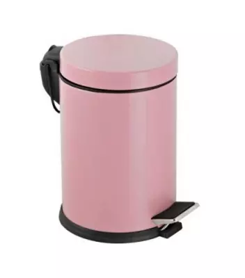Ведро для мусора 5л с педалью розовое из коррозийно стойкой стали 476P Розовый - фото