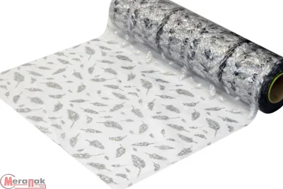Клеенка силиконовая Dekorelle 178-S, размер 1,4x20м, серебро/прозр.фон пог/м 250178-S  - фото
