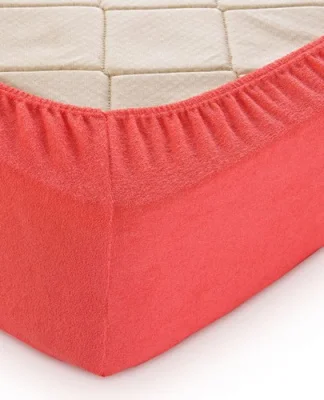 Простыня махровая 140*200 100% хлопок, плотн. 160гр коралловая Коралловый - фото
