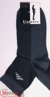 Носки мужские ЮСТА (хлопок) спортивные, полусетка, темно-серый, р.39-40, арт. 1С19 Серый - фото