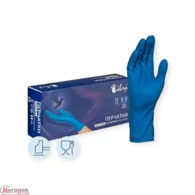 Перчатки Libry, латексные повышенной прочности HIGH RISK,синие,M, KHR002 1/25 Синий - фото