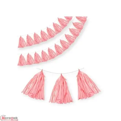 Гирлянда Тассел, Нежно-розовый, 35*12 см, 12 листов. Розовый - фото