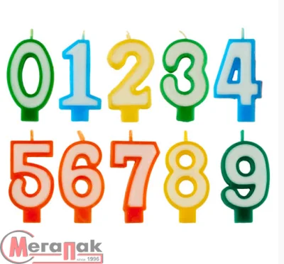 Свеча "Цифра 2"/32 два цвета арт. С-00-91  - фото