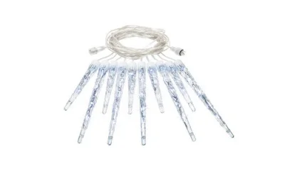 Электрогирлянда-конструктор "Сосульки" VEGAS 24V, 10шт (30см,20см) 40 холодных LED ламп, прозрачный провод, 2м/4, арт. 55037  - фото