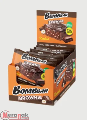 Печенье глазированное ТМ "BOMBBAR" со вкусом "Брауни с фундуком" 50 гр  - фото