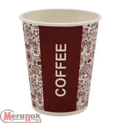 Стакан бумажный 250мл для горячего COFFEE 50шт, арт. 1519  - фото