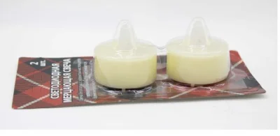 Свеча мерцающая светодиодная с батарейкой, TW11001-2A, 2шт, h4,5, 40658 / 75207 Белый - фото