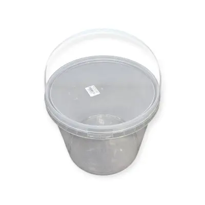 Комплект Ведро 5,6л прозрачное New + Крышка д/ведра прозрачная d-220 NEW Прозрачный - фото