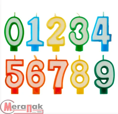 Свеча "Цифра 3"/32 два цвета арт. С-00-92  - фото