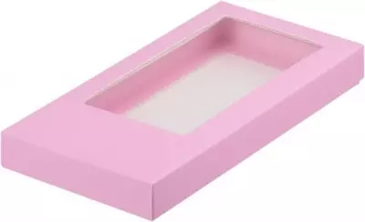 Коробка для шоколадной плитки 160*80*17 мм розовая матовая, 5 шт Розовый - фото
